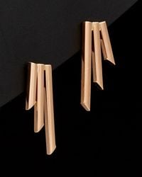 Italian Gold - 14K Italian Rose Graduated Triple Bar Earrings - Lyst
