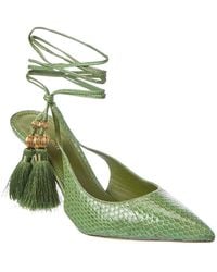 Tory Burch - Capri Wrap Snake-Embossed Leather Pump - Lyst