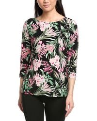 Jones New York - Button Shoulder Print Top - Lyst