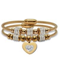 Palmbeach Jewelry - Plated Stainless Steel Crystal Bracelet - Lyst