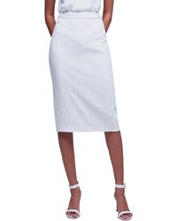 L'Agence - Julie Tailored Linen-Blend Pencil Skirt - Lyst