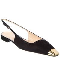 Alexandre Birman - Olivia Suede & Leather Slingback Flat - Lyst