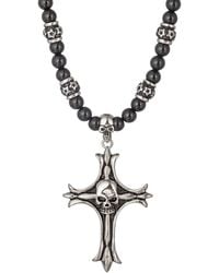 Eye Candy LA - The Bold Collection Agate Cross & Skull Pendant Necklace - Lyst