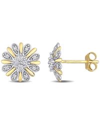 Rina Limor - 10k Two-tone 0.24 Ct. Tw. Diamond Earrings - Lyst