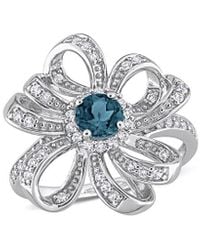 Rina Limor - Silver 1.06 Ct. Tw. Gemstone Flower Cocktail Ring - Lyst
