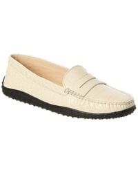 Tod's - Croc-Embossed Leather Loafer - Lyst