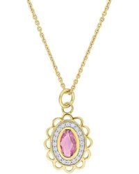 Rina Limor - 14k 0.52 Ct. Tw. Diamond & Purple Sapphire Halo Pendant Necklace - Lyst