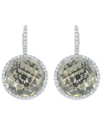 Diana M. Jewels - Fine Jewelry 18k 27.20 Ct. Tw. Diamond & Green Topaz Halo Earrings - Lyst