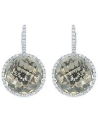Diana M. Jewels - Fine Jewelry 18k 27.20 Ct. Tw. Diamond & Green Topaz Halo Earrings - Lyst