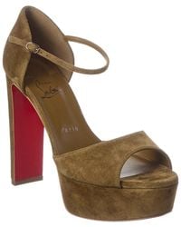 Christian Louboutin - Sandaloo 130 Suede Platform Sandal - Lyst