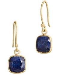 Savvy Cie - 18k Over Silver 3.80 Ct. Tw. Blue Sapphire Earrings - Lyst