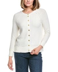 Hannah Rose - Button Arrow Stitch Reversible Cashmere-Blend Cardigan - Lyst