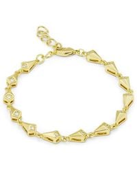 Savvy Cie - 14K Plated Cz Link Bracelet - Lyst