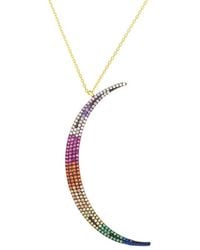 Sphera Milano - 18K Over Cz Moon Necklace - Lyst