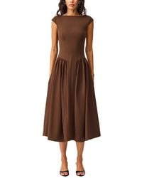 knee length dresses for ladies Deanna Midi Dress in Black