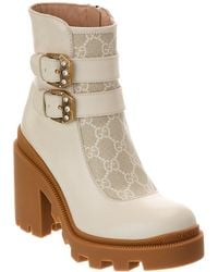 Gucci - Gg Supreme Canvas & Leather Bootie - Lyst