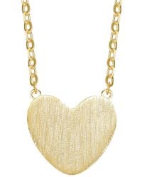 Genevive Jewelry - Rachel Glauber 14K Plated Heart Shaped Necklace - Lyst