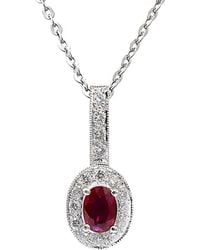 Diana M. Jewels - Fine Jewelry 14k 0.90 Ct. Tw. Diamond & Ruby Necklace - Lyst