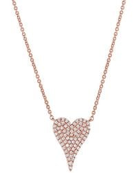 Sabrina Designs - 14K Rose 0.17 Ct. Tw. Diamond Heart Necklace - Lyst