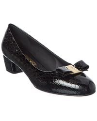 Ferragamo - Vara Ornament Leather Pump - Lyst