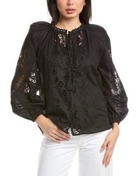 Stellah - Lisa Eyelet Trimmed Blouse - Lyst