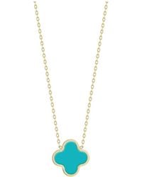 Italian Gold - 14K Clover Necklace - Lyst
