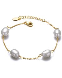 Genevive Jewelry - 14k Over Silver 5.4-8.9mm Pearl Bracelet - Lyst