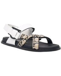 Ferragamo - Open Toe Leather Sandal - Lyst