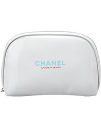 chanel black patent cc cosmetic case make up pouch 861943