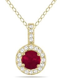 Gem Spark - 14k 0.55 Ct. Tw. Diamond & Ruby Necklace - Lyst