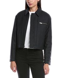 Theory - Crop Wool-Blend Jacket - Lyst
