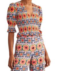 Boden - Smocked Bodice Crop Top - Lyst