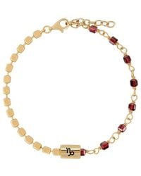 Karma and Luck - Zodiac Plated Garnet Beaded Bracelet - Lyst