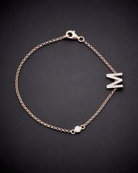 Italian Gold Over Silver - 18K 0.20 Ct. Tw. Diamond Initial Bracelet (A-Z) - Lyst