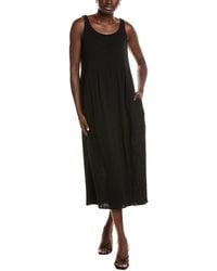 Eileen Fisher - Scoop Neck Midi Dress - Lyst