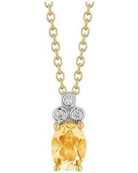 Reiss - 14k 1.22 Ct. Tw. Diamond & Citrine Necklace - Lyst