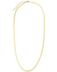 Sterling Forever - Cz Herringbone Chain Necklace - Lyst