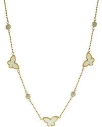 Effy Fine Jewelry - 14K 0.08 Ct. Tw. Diamond & 6-10Mm Pearl Necklace - Lyst