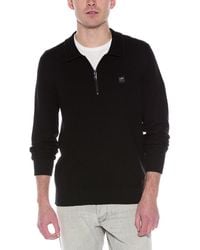 BOSS - 1/4-Zip Wool-Blend Polo Sweater - Lyst