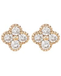 Suzy Levian - 14k Rose Gold 0.70 Ct. Tw. Diamond Clover Studs - Lyst