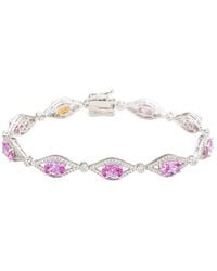 Suzy Levian - Silver 0.02 Ct. Tw. Diamond & Gemstone Bracelet - Lyst