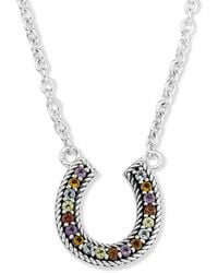 Samuel B. - 18k & Silver 0.30 Ct. Tw. Gemstone Horseshoe Necklace - Lyst
