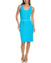 St. John - Ticking Trim Dress - Lyst
