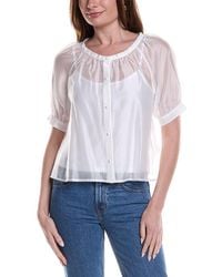 Vince Camuto - Scoop Neck Button Down Shirt - Lyst