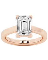 Lab Grown Diamonds - 14K Rose 3.00 Ct. Tw. Lab-Grown Diamond Solitaire Engagement Ring - Lyst