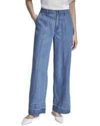 DKNY - Belted Front Seam Pant - Lyst