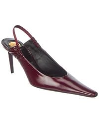 Saint Laurent - Anne Marie Leather Slingback Pump - Lyst