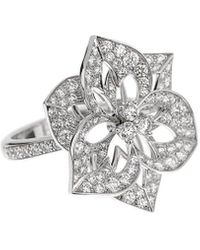 Boucheron - 18K 1.55 Ct. Tw. Diamond Large Flower Cocktail Ring (Authentic Pre- Owned) - Lyst