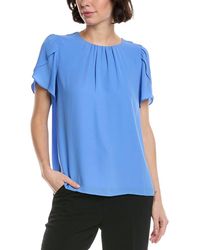 Cece - Tulip Sleeve Shirred Neck Top - Lyst