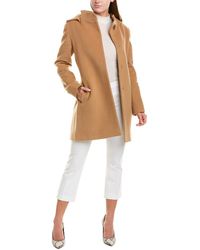 Cinzia Rocca Cinzia Rocca Hooded Wool & Cashmere-blend Coat - Brown